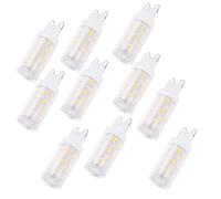 Fdit Bombilla LED G9 4W 33LED 550LM Ahorro Energético Sin Parpadeo Base Cerámica Disipación Calor 360° Vida 50000H para Lámpara Araña Techo Pared Mesa (Luz cálida)