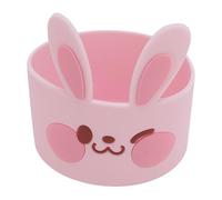 Fdit Bota de Silicona para Botella de Agua de Conejo de Dibujos Animados, Funda Protectora Antideslizante para Tazas, 3 Fundas para Tazas para Niños (Rosado)