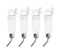Fdit Botella de Agua para Animales Pequeños - Paquete de 4 Dispensadores Antigoteo para Jaulas de Cobayas, Hámsteres y Conejos - Botellas con Válvula de Bola de Acero (Talla Grande)
