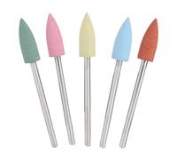 Fdit Brocas de Taladro de Goma Establecida Accesorio de Rebabas de Pedicura Eficiente para el Pulido de Uñas, 5 Piezas/Set (152)