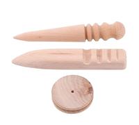 Fdit Bruñidor de Cuero, Herramienta de Trabajo de Bruñido de Borde de Cuero de Cabeza Redonda de Madera con Múltiples Hendiduras para Pulir y Alisar (plástico)