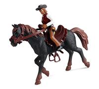 Fdit Caballo Vaquero de Juguete, Figura de Plástico con Detalles Realistas de Alta Simulación, Articulaciones Móviles y Hermosas Curvas, Ideal para la Decoración de Mesa de Niños, (Caballo Negro)
