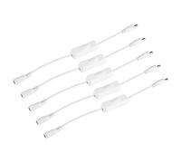 Fdit Cable de alimentación Inalámbrica Conector Conmutador para Tira de LED Luz de tira de LED Hembra Macho DC 12 V Enchufe Interruptor de Conmutador 5 pcs(Blanco)
