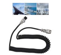 Fdit Cable de Micrófono de Mejora de Estiramiento de 8 Pines Confiable para Transceptor con Enchufes de Aviación, Adecuado para Dispositivos de Radio, Material de ABS Negro