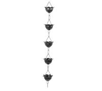 Fdit Cadena de Lluvia Decorativa, Recolector de Lluvia de Aleación de (A) | Resistente Al óxido y a la Intemperie, Copas Grandes, Fácil Instalación sin Herramientas, Diseño Extensible