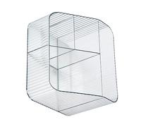 Fdit Caja de Almacenamiento Trapezoidal de 4 Compartimentos, Organizador de Plástico PP con Diseño Transparente para Cosméticos, Mandos a Distancia y Artículos de Papelería (claro)