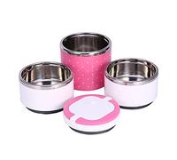 Fdit Caja de almuerzo de picnic con mango de acero inoxidable térmico 1230 ml