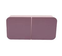 Fdit Caja de Maquillaje, Organizador con Tapa Abatible Montado en la Pared, Extraíble y Lavable, para Almohadillas de Algodón, Hisopos, Bolas, Almacenamiento en Tocador de Baño (Púrpura Rosado)