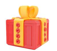 Fdit Caja de Regalo Molesta con Tornillos, Juguete de Broma para Navidad, Cumpleaños, Vacaciones, Divertida Caja de Regalo Impresa en 3D, 3,9 X 3,9 Pulgadas (Roja con oro)