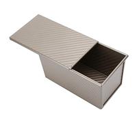 Fdit Caja Dorada Antiadherente para Molde de Pan con Tapa, Accesorios para Hornear de Aleación de Aluminio, Suministros de Cocina para Pan