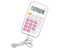 Fdit Calculadora Pequeña, Mini Calculadoras Básicas Livianas Portátiles para Estudiantes, útiles Escolares de Oficina, Estuche de ABS con Cuerda de Moda para Matemáticas Básicas Diarias (Pink)