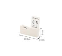 Fdit Calendario de Escritorio Portátil Intercambiable Reutilizable para Accesorios de Decoración del Hogar de Oficina Material PS PP 100x21x44mm (WHITE)