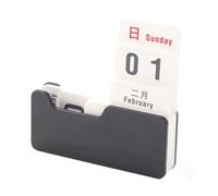 Fdit Calendario de Escritorio Portátil Intercambiable Reutilizable para Accesorios de Decoración del Hogar de Oficina Material PS PP 100x21x44mm (BLACK)