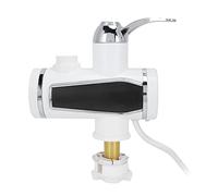 Fdit Calentador de Agua Instantáneo de 3000W, Grifo de 304 Acero Inoxidable con Cuello de Cisne Giratorio 360° y Pantalla de Temperatura, para Ducha de Baño y Lavabo