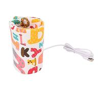 Fdit Calentador de Biberón USB Calentador de Leche Aislada Aislada Rápido para Viajar Tejido de Punto (Diseño de letras en inglés)