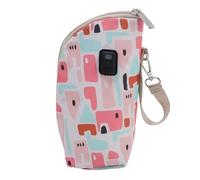 Fdit Calentador de Biberones USB Multifuncional Mantenimiento de Temperatura Constante con Propiedades de Aislamiento para Biberón de Leche con Pantalla LED Poliéster 1 Pieza (PINK)