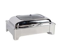 Fdit Calentador de Buffet Eléctrico 9L, Acero Inoxidable con Control de Temperatura 35-80℃ y Tapa de Vidrio Visible para Buffet en Hotel, Restaurante, Hogar, Fiesta (1 compartimento)
