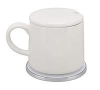 Fdit Calentador de Tazas de café, Calentador de Bebidas Eléctrico con Base de Carga Inalámbrica y Control de Temperatura Inteligente, para Uso en Escritorio de Oficina en Casa, (White)
