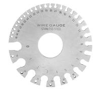 Fdit Calibre de alambre de acero inoxidable, calibre de alambre redondo AWG SWG, calibre de espesor, diámetro del alambre, regla de prueba de medición de doble cara