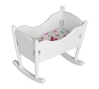 Fdit Cama de Muñeca en Miniatura con Patrón de Colchón Aleatorio, Pequeño bebé de Madera para Mini Jardines y Paisajes en Macetas