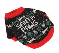 Fdit Camisa Navideña para Perros de Poliéster Suave, Cómoda y Transpirable, Sudadera de Invierno para Mascotas con Patrón Navideño Clásico para Perros Pequeños y Gatos, 4 Tamaños (XS)