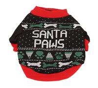 Fdit Camisa Navideña para Perros de Poliéster Suave, Cómoda y Transpirable, Sudadera de Invierno para Mascotas con Patrón Navideño Clásico para Perros Pequeños y Gatos, 4 Tamaños (L)