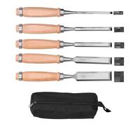 Fdit Camiseta de Carpintería de la Bosque Borde de Cuchilla Chrome Vanadium Grabado de Acero Cincel 5 PCS para Entusiastas de la Carpintería