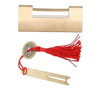 Fdit Candado de Latón, Cerradura Decorativa Retro con Llave para Joyero, Cajón, Gabinete, Caja de Madera Antigua, Mano de Obra Exquisita