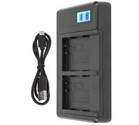 Fdit Cargador USB de Doble Ranura para batería LI-50B para SZ-10 SZ-12 SZ-15 SZ-16 iHS SZ-20 SZ-30MR SZ-31MR iHS TG-610 TG-630 iHS TG-810 TG-820 TG-830 iHS Luz de Fondo de la Pantalla LCD