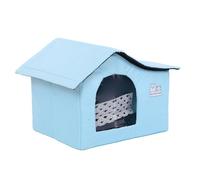Fdit Casa para Mascotas con Refrigeración por Aire Acondicionado, Cama para Mascotas con Aislamiento de Frío 3D de 360 Grados con Bolsas de Hielo Ajustables de 0 a 8 (XL 100x70cm/39,37x27,56