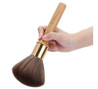 Fdit Cepillo de Cuello de Barbero de Salón Manija Largo Cepillo para Barrer el de Fibra de Fibra para Peluquería para Barberos (Color de madera)