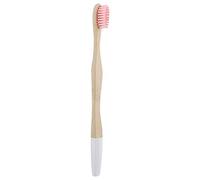 Fdit Cepillo de dientes de bambú natural, respetuoso con el medio ambiente, mango de bambú, para adultos, cuidado bucal (rojo)