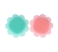 Fdit Cepillo de Silicona Suave para el Cuero Cabelludo del bebé, Paquete de 2, Masajeador de Cabeza y Cuerpo de Girasol, Cepillo de Baño Exfoliante Suave para Bebés, Verde y Rosa