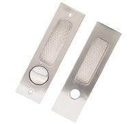 Fdit Cerradura de Embutir para Puerta Corredera, Pestillo de Manija Empotrada Invisible de Aleación de Zinc con 2 Llaves, para Herrajes para Muebles de Madera, Armario de Baño, Puerta (Niquel pulido)