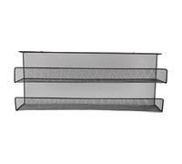 Fdit Cesta de Almacenamiento Debajo del Escritorio de Hierro Negro con Diseño de Doble Capa, Gestión de Cables para Oficina en Casa (L)