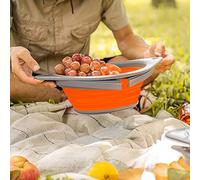 Fdit Cesta de Filtro de Silicona Plegable, Colador que Ahorra Espacio para Fregadero de Cocina, Drenaje para el Hogar, Cocina, Rojo y Gris (naranja gris)