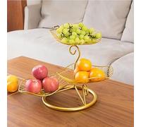 Fdit Cesta de Frutas de 3 Niveles, Bandeja de Frutas Que Ahorra Espacio, Moderno Plato de Soldado a Mano con Detalles Decorativos, Gran Capacidad para Diversos Suministros, Ideal para Mesa de Centro