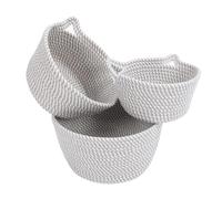 Fdit Cesta Pequeña de Cuerda de Algodón Tejida, Bonito Juego de Cestas con Orejas de Gato para Suministros para Bebés, Cama para Mascotas, Juego de 3, Ideal para Amantes de los Gatos y Baby Showers