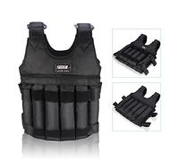 Fdit Chaleco de Peso Ajustable 50Kg, Entrenamiento Deportivo, Boxeo, Fitness, Vacío sin Placa de Acero