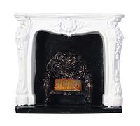 Fdit Chimenea LED de Resina para Casa de Muñecas, Control de Interruptor Simple, Decoración en Miniatura de Estilo rococó Portátil para Entusiastas de Las Casas de Muñecas 1:12