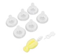 Fdit Chupete de silicona para bebé, 6 piezas, impermeable, seguro, suave, de boca ancha, para lactancia, recién nacido