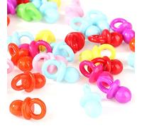 Fdit Chupetes de Acrílico para bebé, 50 Uds., Hermosa Decoración, Dispersión de Mesa para Recién Nacido, Decoración de Fiesta de Bienvenida Al bebé, Transparente, Rojo, Azul, Rosa y Azul (multicolor)