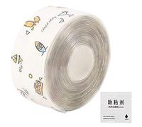 Fdit Cinta de calafateo de PVC 3.8cm x 320cm Cinta de sellado de sellado autoadhesivo Cute Tree Cinta de cocina impermeable de una cara con promotor de adhesión Cinta de sellado transparente(1#)