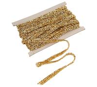 Fdit Cinta de Diamantes de Imitación Dorada, Diamantes de Imitación de Cristal Autoadhesivos para Manualidades con Resistencia a Altas Temperaturas y Fuerte Adherencia, para Coser