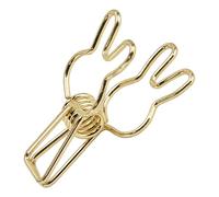 Fdit Clips de Papel en Forma de, 20 Abrazaderas de Metal para Documentos con Diseño Hueco, Construcción de Acero con Resorte para Organizar Papeles, Boletos y Certificados (GOLD)