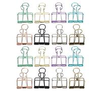 Fdit Clips Huecos para Papel, Paquete de 16 Clips Metálicos con Acabado Galvanizado para Documentos de Oficina y Escuela, para Sellar Bolsas de aperitivos. (L)