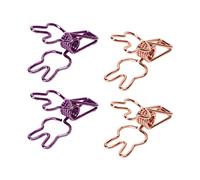 Fdit Clips para Carpetas de Conejitos, 100 Clips de Papel de Metal con Lindo Diseño Hueco, para Guardar Papeles, Notas, Recibos y Archivos
