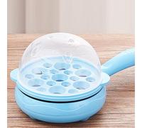 Fdit Cocina Antiadherente Eléctrica Multifuncional, Olla para Huevos y Sartén, Caldera Automática para Huevos, Material Plástico PP para Dormitorio en Casa (BLUE)