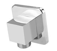 Fdit Codo de Agua de Pared, Codo de Ducha de 90 Grados, Conector de Manguera con Acabado Cromado de Latón Macizo, Salida de Agua con Válvula de Retención