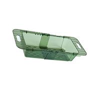 Fdit Colador Retráctil sobre el Fregadero con Orificios de Drenaje Rápido, Ideal para Uso en la Cocina, 1 Colador para Fregadero en PET Confiable (Verde Transparente con Diseño Retráctil)